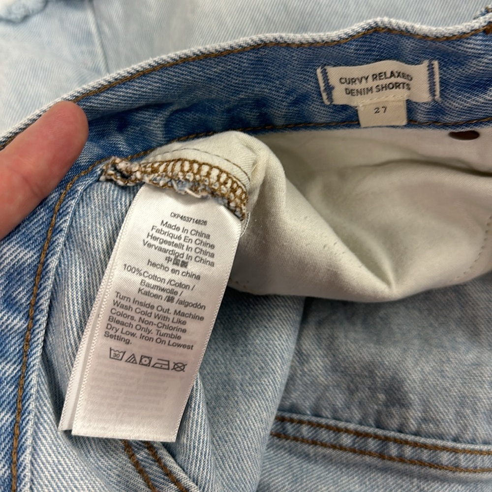 Madewell curvy relaxed denim shorts frayed hem 27 - Picture 6 of 7